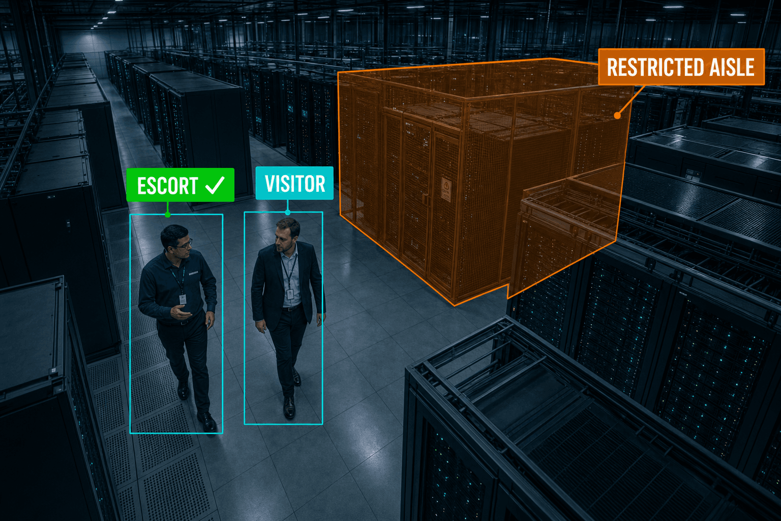 Data Centers scene with Camnitive detection overlays